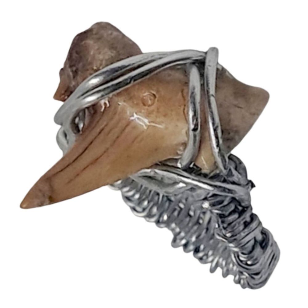 Shark Tooth Wire-Wrapped Ring | Size 7 | Silver Tone | NWOT